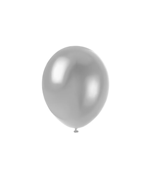 Plain silver latex balloon in 5inch size and coming in pack of 50