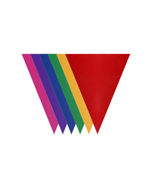 Multi-colour rainbow flag bunting of 10m length