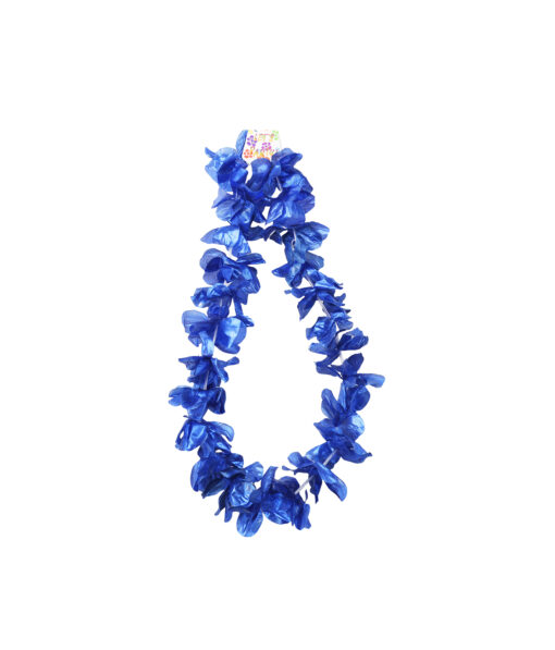 Blue Metallic Flower Lei