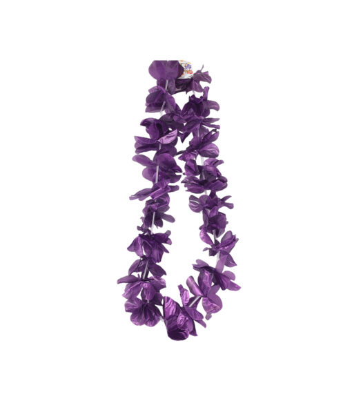 Purple Metallic Flower Lei