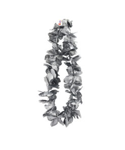 Black & Silver Metallic Flower Lei