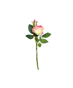 Pink artificial rose head in size of 36cm