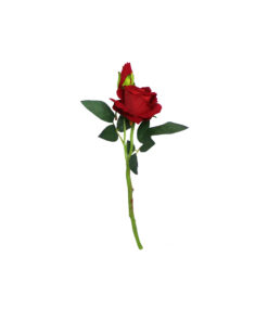 Red artificial rose head in size of 36cm