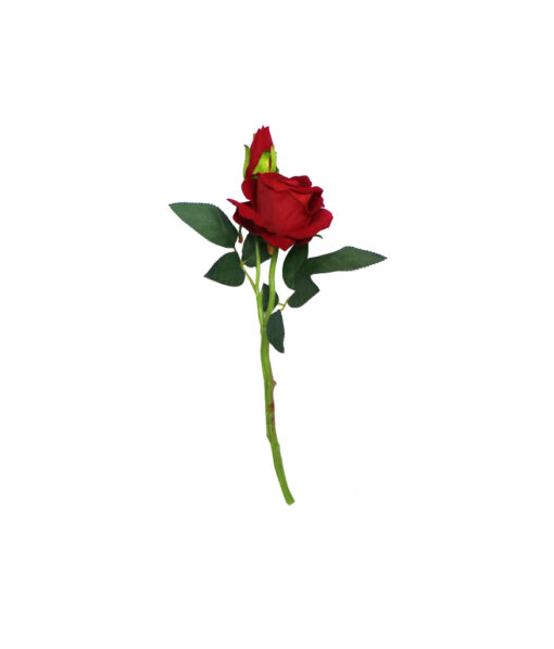 Red artificial rose head in size of 36cm