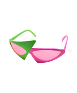 Neon pink and green tinted party glasses