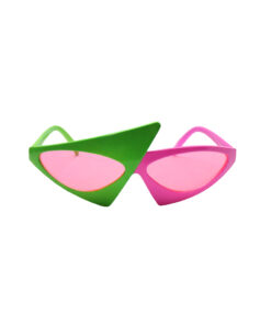 Neon pink and green tinted party glasses