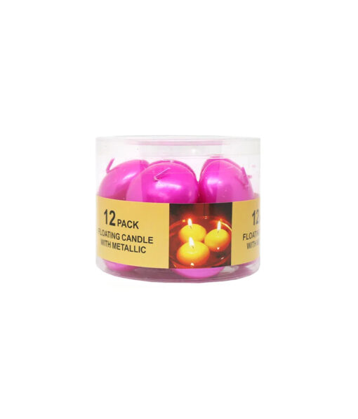 Hot pink metallic floating candles coming in pack of 12