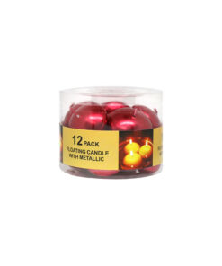 Red metallic floating candles coming in pack of 12