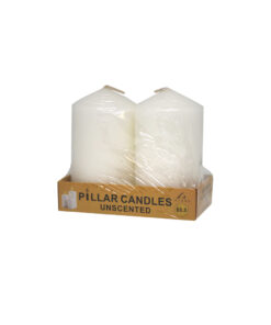 Ivory pillar candles in pack of 2 and weight of 200g