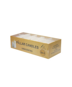 Ivory pillar candles in pack of 10 and weight of 40g