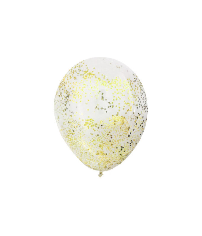 Gold Star Confetti Balloon 12inch 6pk Looksharpstore