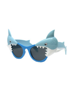 Shark party glasses in blue colour with black tinted lens