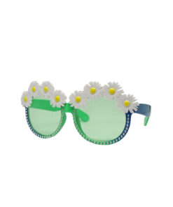 Daisy party glasses in green and blue colour with silver rhinstones and green tinted lens