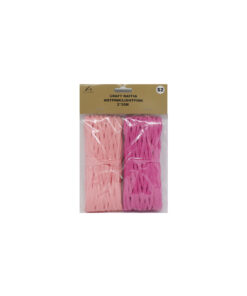 Hot pink and light pink craft raffia in length of 30m and pack of 2