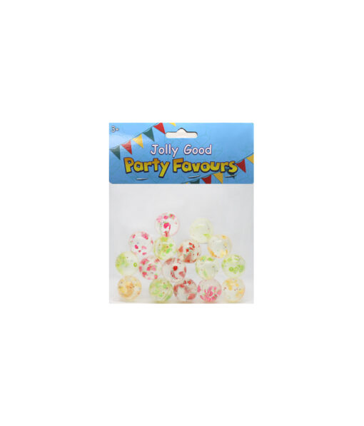 Summer fruit themed clear bouncing balls party favour in pack of 16