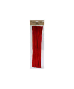 Red chenille stem pipe cleaner in pack of 100 and size of 30cm