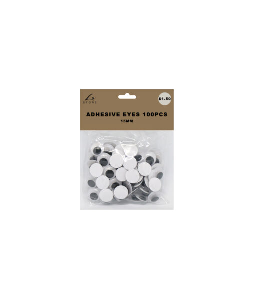 Adhesive googly eyes in size of 15mm and pack of 100