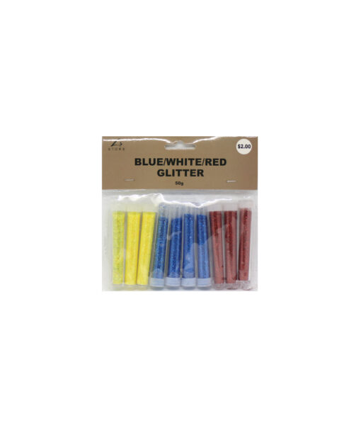 Assorted glitter mix in yellow, blue and red colour coming in pack of 10