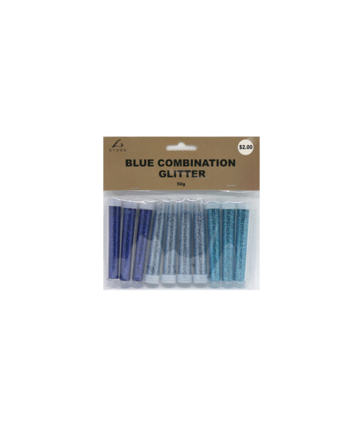 Blue mixed glitter in royal blue, grey blue and light blue colours coming in pack of 10