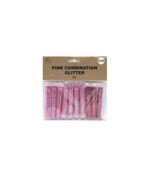 Metallic colour glitter in mixed pink colour with light pink and hot pink and pack of 10