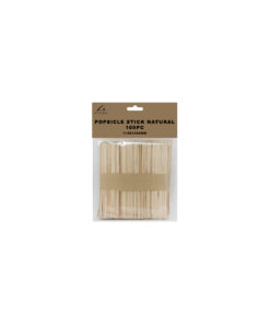 Natural colour wooden popsicle sticks in pack of 100 and size of 114mm x 10mm x 2mm