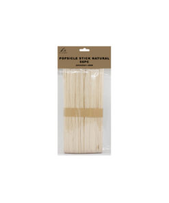 Natural colour wooden popsicle sticks in pack of 50 and size of 200mm x 25mm x 1.6mm