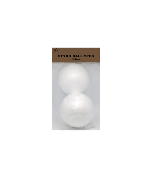 Plain white styrofoam ball in size of 120mm and pack of 2