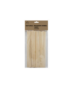 Natural wooden dowels in pack of 20 and size of 160mm x 6mm