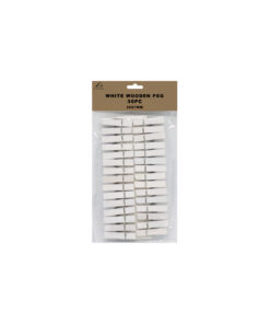 White wooden pegs in pack of 30 and size of 35mm x 7mm