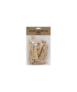 Natural colour wooden pegs in pack of 30 and size of 45mm x 7mm