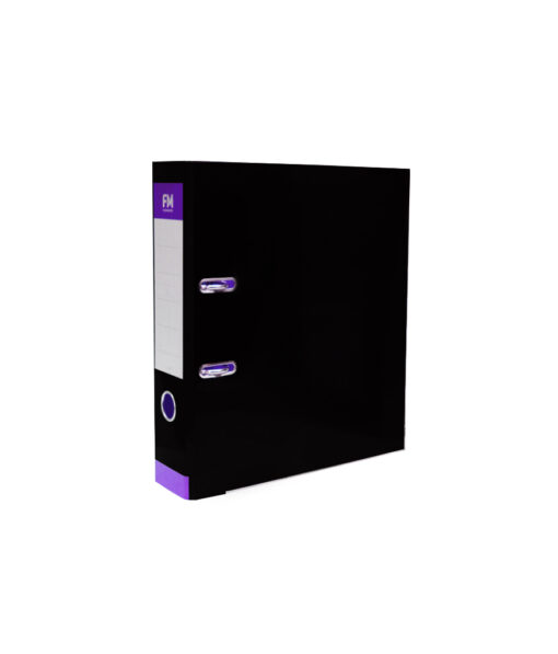 A4 Black ring binder with purple trim