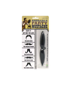 Bendable shapeable black party moustache in pack of 1