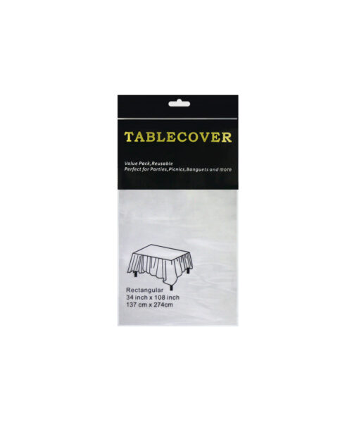 Silver foil table cover in size of 137cm x 274cm