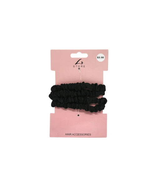 Black hair scrunchies in pack of 4