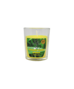 Citronella scented candle in glass jar