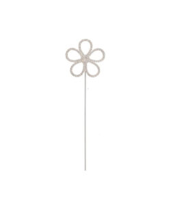 Silver diamond daisy cake topper