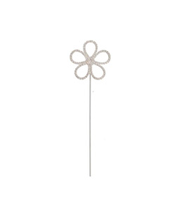 Silver diamond daisy cake topper