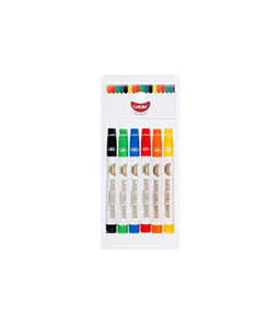 Gobake bright rainbow edible decorating markers for baking in black, green, bule, red, orange and yellow colour coming in pack of 6 and white card packaging