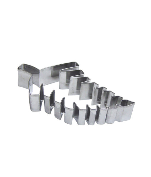 Silver fern shaped stainless steel cookie cutter