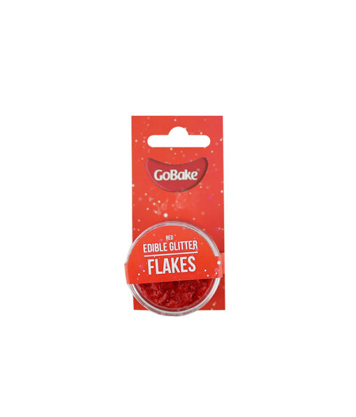 Red Edible Glitter Flakes 2g