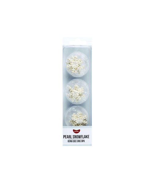 Pearl white snowflake edible icing decoration coming in pack of 9