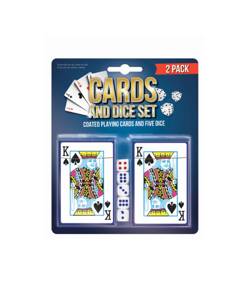 Cards and dice set with two decks of cards and 5 dice