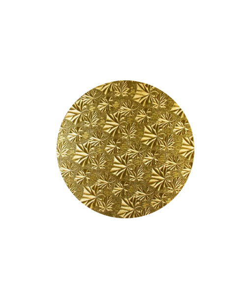 Round gold masonite cake board in size of 6in