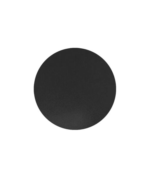 Round black masonite cake board in size of 8in