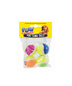 Mini tennis ball pet toy in fluorescent bright colours