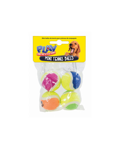 Mini tennis ball pet toy in fluorescent bright colours