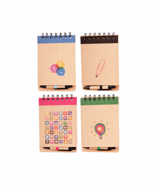 Kraft Notebook With Pen Assorted