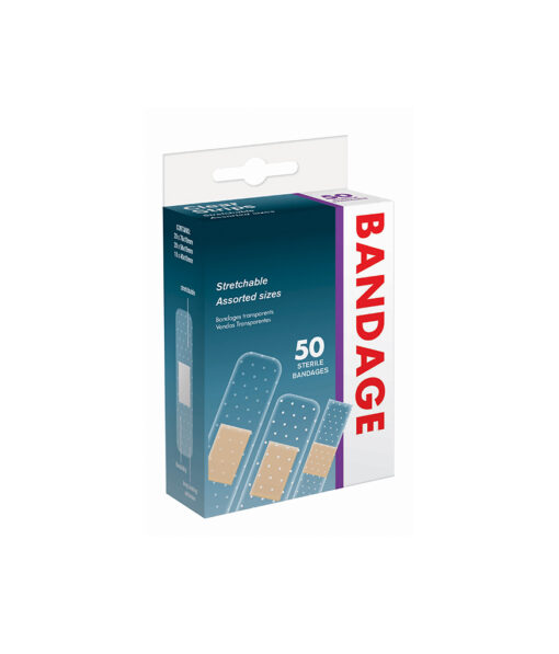 Clear strip bandages band-aids coming in pack of 50 sterile bandages