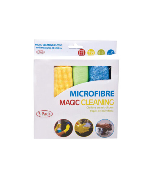 Microfibre magic cleaning cloths in yellow, green and blue colour coming in pack of 3