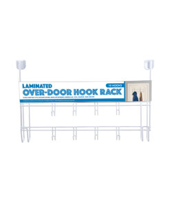 Laminated over-door hook rack with 10 hooks